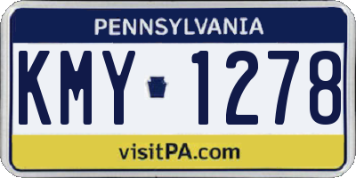 PA license plate KMY1278