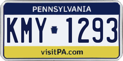 PA license plate KMY1293