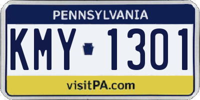 PA license plate KMY1301
