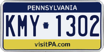 PA license plate KMY1302