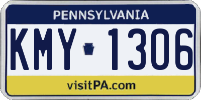 PA license plate KMY1306