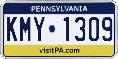 PA license plate KMY1309