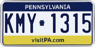 PA license plate KMY1315