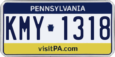 PA license plate KMY1318