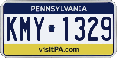 PA license plate KMY1329