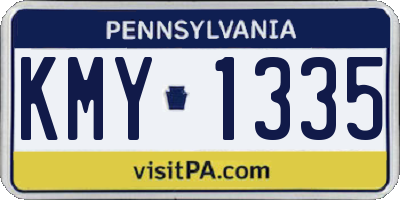 PA license plate KMY1335
