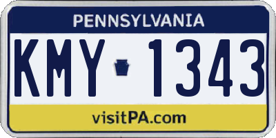 PA license plate KMY1343
