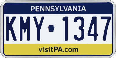 PA license plate KMY1347