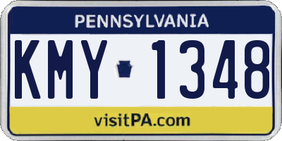 PA license plate KMY1348