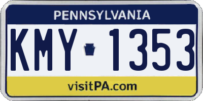 PA license plate KMY1353
