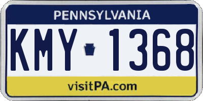 PA license plate KMY1368