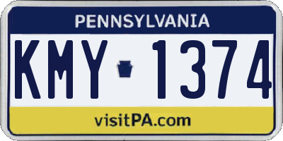 PA license plate KMY1374