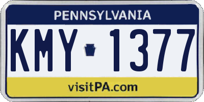 PA license plate KMY1377