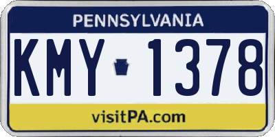PA license plate KMY1378