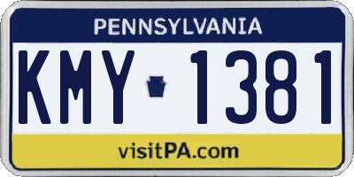 PA license plate KMY1381