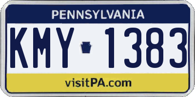 PA license plate KMY1383