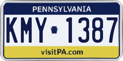 PA license plate KMY1387