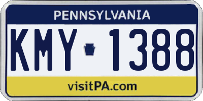 PA license plate KMY1388