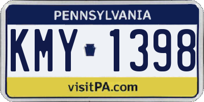 PA license plate KMY1398