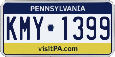 PA license plate KMY1399