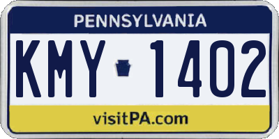 PA license plate KMY1402