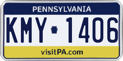 PA license plate KMY1406