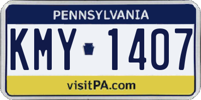 PA license plate KMY1407
