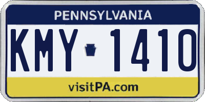 PA license plate KMY1410
