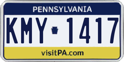 PA license plate KMY1417