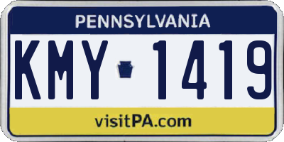 PA license plate KMY1419