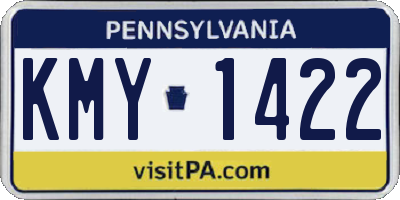 PA license plate KMY1422