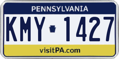 PA license plate KMY1427