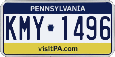 PA license plate KMY1496