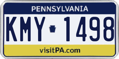 PA license plate KMY1498