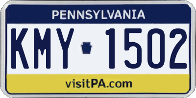 PA license plate KMY1502