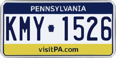 PA license plate KMY1526