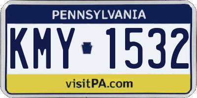 PA license plate KMY1532