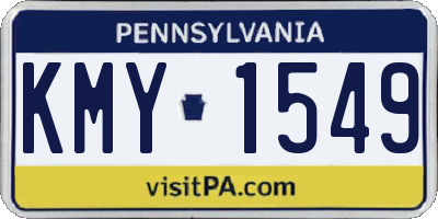 PA license plate KMY1549