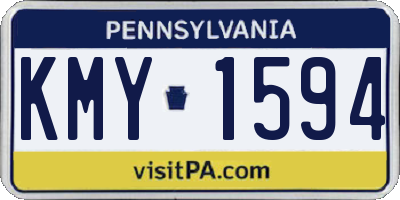 PA license plate KMY1594