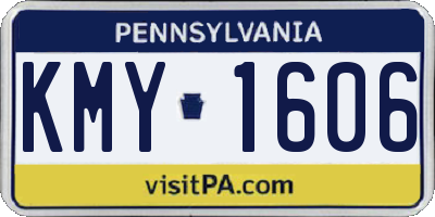 PA license plate KMY1606