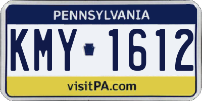 PA license plate KMY1612
