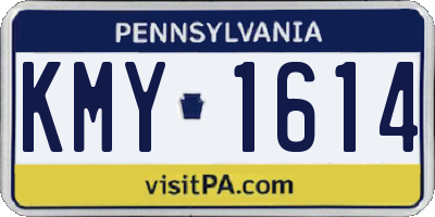 PA license plate KMY1614