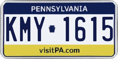 PA license plate KMY1615