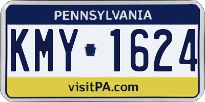 PA license plate KMY1624