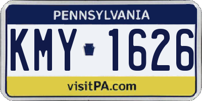 PA license plate KMY1626