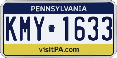 PA license plate KMY1633