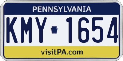 PA license plate KMY1654