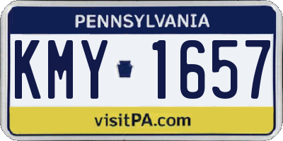 PA license plate KMY1657