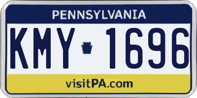 PA license plate KMY1696