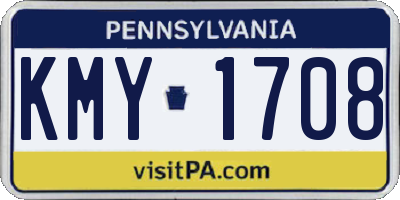 PA license plate KMY1708